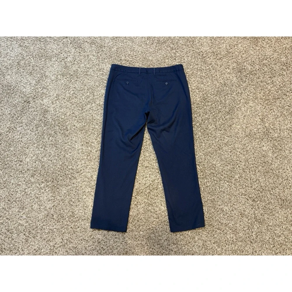 Mizzen+Main Baron Chino Trim Flat Front Pants Navy Blue Men's Size 36x30